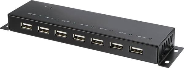 Renkforce 7-porttinen USB 2.0 -keskitin Metallikotelolla, seinäasennus Musta