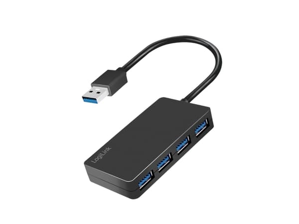 LogiLink UA0396, USB 3.2 Gen 1 (3.1 Gen 1) Type-A, USB 3.2 Gen 1 (3.1 Gen 1) Type-A, 5000 Mbit/s, Svart, Akrylnitrilbutadienstyren (ABS), Rund kabel