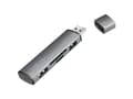 Miniatyrbild 1 av 4: LogiLink USB 3.2 Gen 2 Hub, 2-port, USB-A, w/cardreader, aluminum, grey