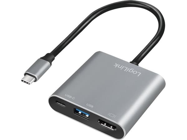 LogiLink UA0390 - USB 3.0 -sovitin USB-C&amp;gt; HDMI+USB-A+USB-C 4K 60Hz Aluminium - Sovitin - Digitaalinen/Data