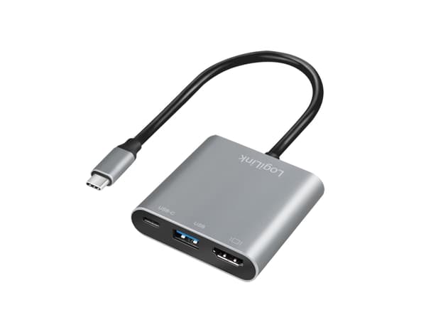 LogiLink UA0390 - USB 3.0 -sovitin USB-C&amp;gt; HDMI+USB-A+USB-C 4K 60Hz Aluminium - Sovitin - Digitaalinen/Data