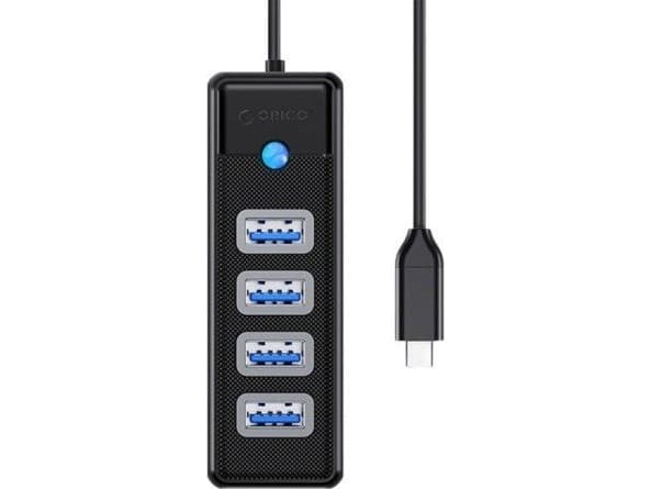 Orico Adapter Hub USB-C to 4x USB 3.0 Orico, 5 Gbps, 0.15m (black)