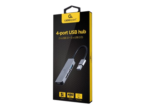Cablexpert - Hubb - 4-port - 1 x USB 3.1 Gen 1 + 3 x USB 2.0 - skrivbordsmodell