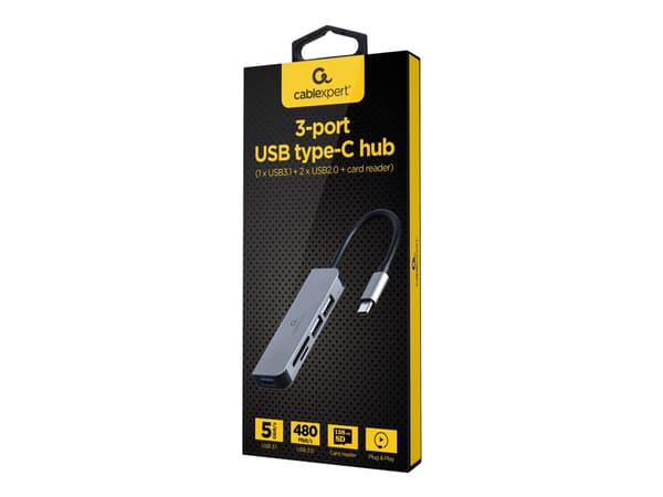 Cablexpert - Kortläsare (SD, TransFlash, microSD, SDHC, microSDHC, SDXC, microSDXC) - USB-C 3.1 Gen 1