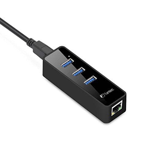 Fantec UMP-3UE1000 - Nätverksadapter - USB3.0 - Gigabit Ethernet x 1 + USB3.0 x 3 - Svart (1959)