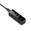 Miniatyrbild 4 av 4: Fantec UMP-3UE1000 - Nätverksadapter - USB3.0 - Gigabit Ethernet x 1 + USB3.0 x 3 - Svart (1959)