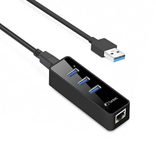 Fantec UMP-3UE1000 - Nätverksadapter - USB3.0 - Gigabit Ethernet x 1 + USB3.0 x 3 - Svart (1959)