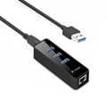 Miniatyrbild 2 av 4: Fantec UMP-3UE1000 - Nätverksadapter - USB3.0 - Gigabit Ethernet x 1 + USB3.0 x 3 - Svart (1959)