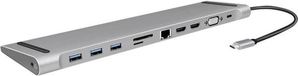 LogiLink UA0373 Dockningsstation för bärbar dator Kompatibel med: Universal USB-C® Power Delivery, Inbyggd kortläsare