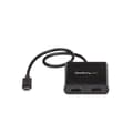 Pikkukuva 3 / 6: StarTech.com USB-C-HDMI-monimonitorisovitin - Thunderbolt 3 -yhteensopiva - 2-porttinen MST-keskitin - Ulkoinen videosovitin - USB-C - HDMI - Musta