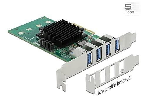 Delock PCI Express x4 -kortti 4 x ulkoiseen USB 3.0 Quad Channel -liitäntään