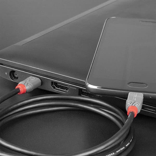 Lindy 3m USB 2.0 Typ C till Micro-B-kabel, Anthra Line Typ C hane till Micro-B hane (36893)