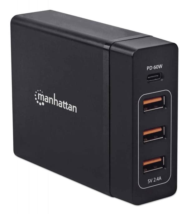 Manhattan Power Delivery -latausasema - Virtalähde - AC 100-240V - 72 Watt - Musta