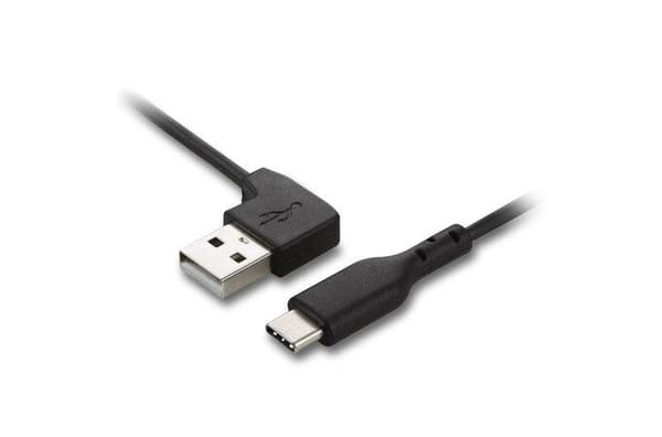 Kensington Charge & Sync USB-C-kabel (5-pack) - USB-kabel - USB (M) vinklad till USB-C (M) rak - USB 2.0 - 20 V - 3 A - 32,7 cm - svart (pack om 5)