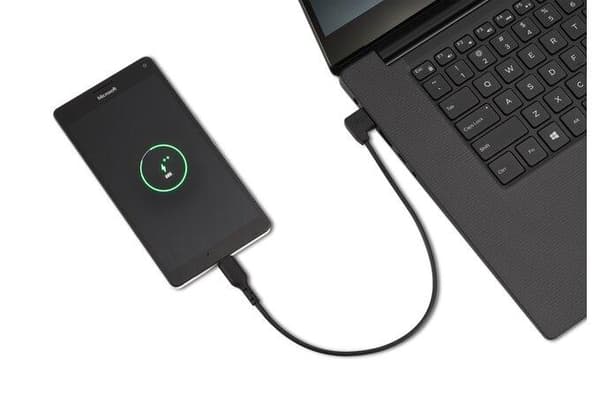 Kensington Charge & Sync USB-C-kabel (5-pack) - USB-kabel - USB (M) vinklad till USB-C (M) rak - USB 2.0 - 20 V - 3 A - 32,7 cm - svart (pack om 5)