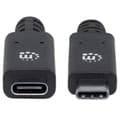 Miniatyrbillede 3 af 4: Manhattan SuperSpeed+ USB-C forlængerkabel - USB forlængerkabel - USB-C (M) til USB-C (W) - USB 3.1 Gen 2 - 300 V - 5 A - 50 cm - skærmet, støbt - sor