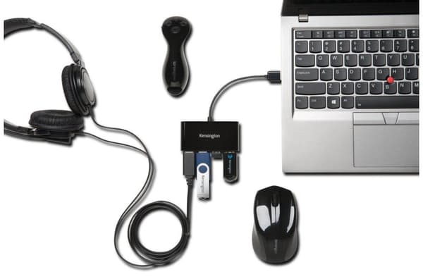 Kensington USB 2.0 Hub med 4 portar - USB-tillbehör
