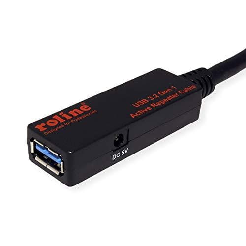 ROLINE USB 3.2 Gen 1 aktiv repeaterkabel, svart, 20 m