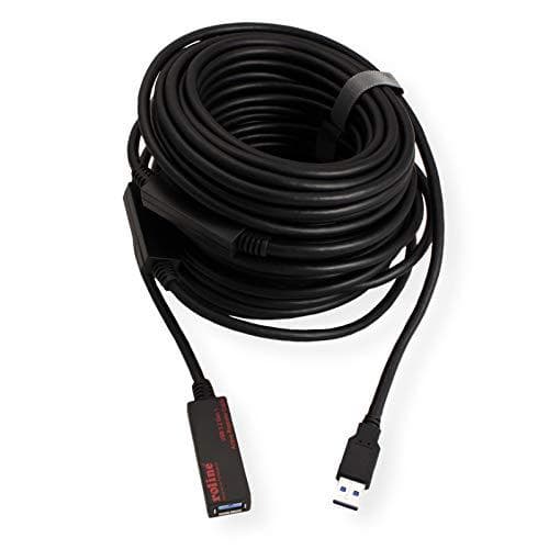 ROLINE USB 3.2 Gen 1 aktiv repeaterkabel, svart, 20 m