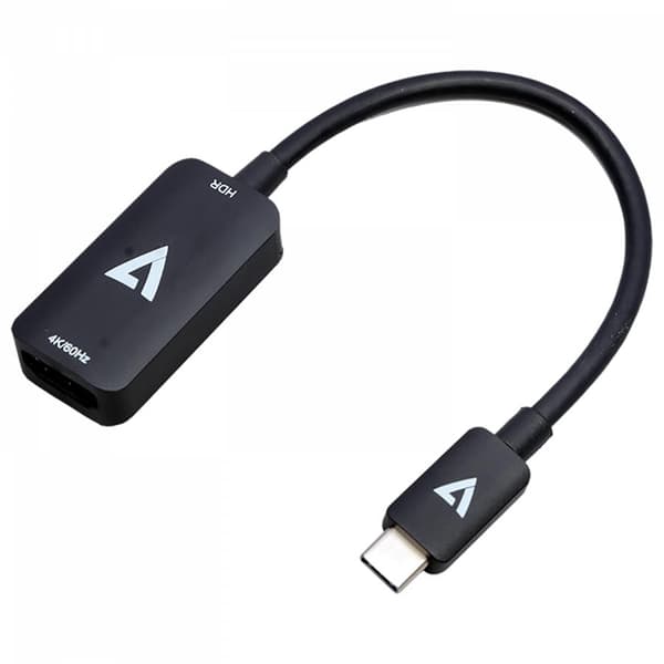 V7 - Videoadapter - USB-C han til HDMI hun - tredobbelt isolering - sort - 4K 60 Hz understøttelse