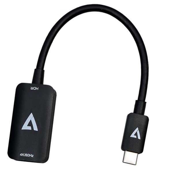 V7 - Videoadapter - USB-C han til HDMI hun - tredobbelt isolering - sort - 4K 60 Hz understøttelse