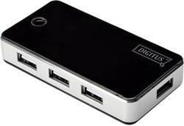 Digitus DA-70222 7 portar USB 2.0 hubb Svart,Silver