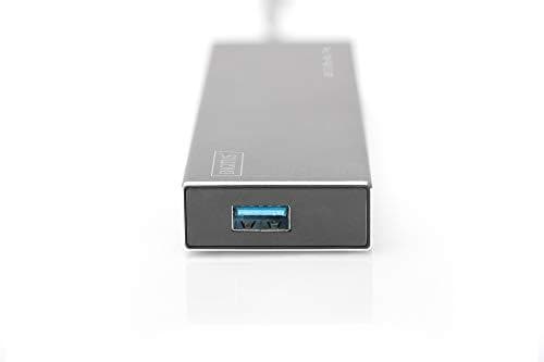 DIGITUS USB-hubb - 7 portar - Super-Speed USB 3.0 - 5 GBit/s - Plug&Play - aluminiumhölje - svart