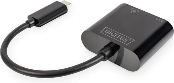 Digitus USB-C, RJ45-sovitin [1x USB-C-pistoke - 1x RJ45-liitäntä, USB-C-liitäntä] DN-3027 Sis. RJ45-liitäntä, latausliitännällä, USB-liitännällä