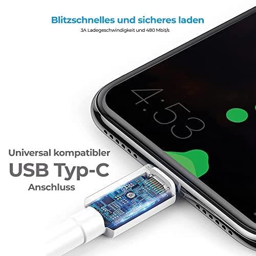 Opladnings-/datakabel USB-C til 1m hvid - digital/data (404306)