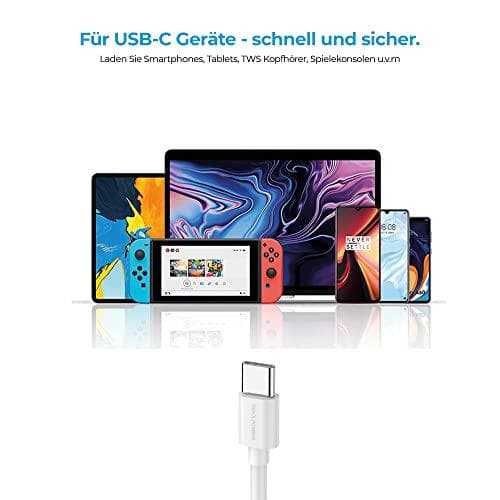 Opladnings-/datakabel USB-C til 1m hvid - digital/data (404306)