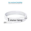 Miniatyrbillede 2 af 5: Opladnings-/datakabel USB-C til 1m hvid - digital/data (404306)