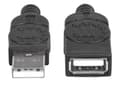 Miniatyrbild 3 av 3: Manhattan Hi-Speed  - USB-förlängningskabel - USB (M) till USB (W) - USB 2.0 - 300 V - 0.5 A - 1 m - gjuten - svart