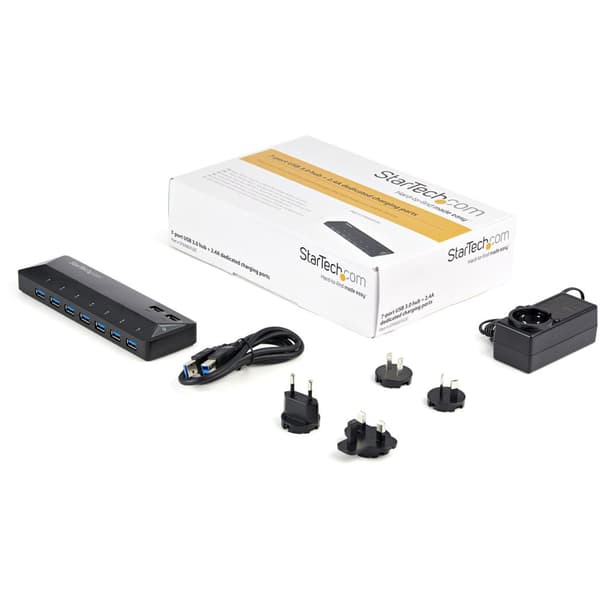 7-PT USB 3.0 HUB + 2X 2.4A LADDNINGSPORTAR