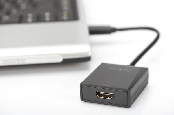 Digitus DA-70841 HDMI / USB 3.2 Gen 1 (USB 3.0) Adapter [1x USB 3.2 Gen 1 stik A (USB 3.0) - 1x HDMI-stik] Sort afskærmet, HDMI-kompatibel, High Speed