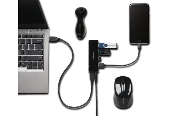 Kensington Hub USB 3.0:lla ja 4 lataus- ja synkronointiportilla + lataus-USB 3.0 - 1 kpl