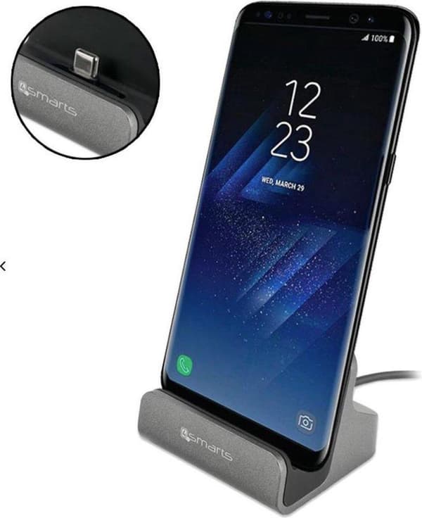 4Smarts VoltDock USB-C Holder med Oplader Grå