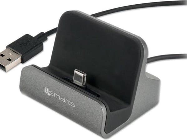 4Smarts VoltDock USB-C Holder med Oplader Grå