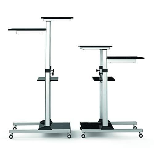 LogiLink BP0070 kompakt og rullebar stående computerarbejdsstation sølv/sort