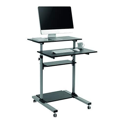 LogiLink BP0070 kompakt og rullebar stående computerarbejdsstation sølv/sort
