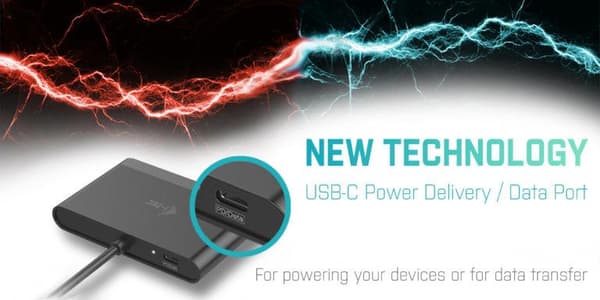 I-TEC USB-C HDMI och USB-adapter med strömförsörjning, 1xHDMI 4K, 2xUSB 3.0-port, 1xUSB-C Power Delivery/Dataport kompatibel med TB 3 (C31DTPDHDMI)