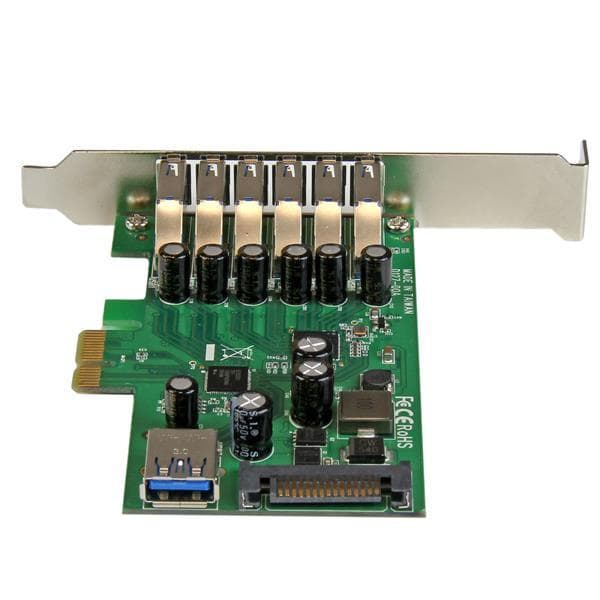 StarTech.com 7-porttinen PCI Express USB 3.0 -kortti - PCIe USB 3.0 (Super Speed) -liitäntäkortti/ohjain 6 x ulkoinen ja 1 x sisäinen