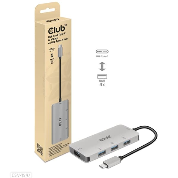 Club 3D CSV-1547 - Hub - 4 x USB 3.1 Gen 2 - Desktop (CSV-1547)