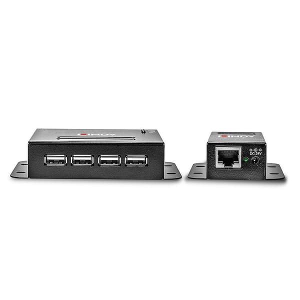 Lindy USB 2.0 Cat.5 Extender 50 m, virta RJ45:n kautta, 4 porttia (42681)
