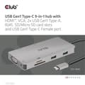 Miniatyrbild 8 av 8: Club 3D USB Gen1 Type-C 9-i-1-hub - Dockningsstation - USB-C - VGA, HDMI - GigE