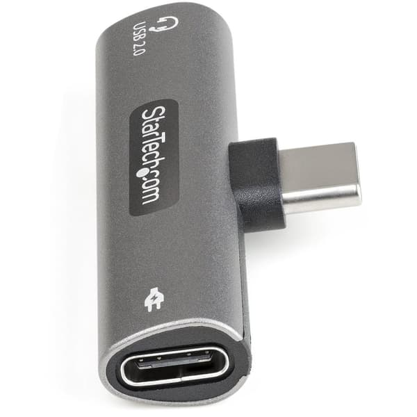 StarTech USB C-lyd- og opladningsadapter, USB-C-lydadapter med USB-C-lydhovedtelefon-/headset-port og 60W USB Type-C strømforsynings-gennemgangsoplade