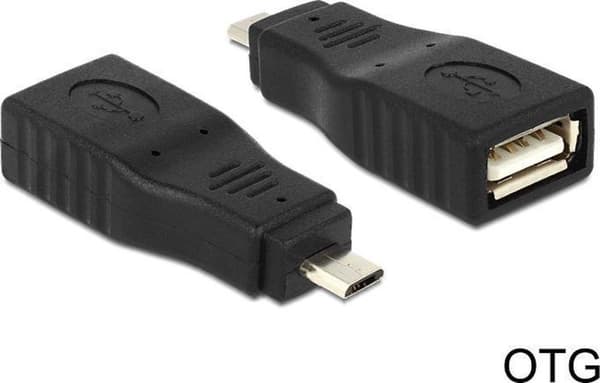 DeLOCK USB Micro B (m) till USB-A (f) OTG-adapter - USB2.0 - upp till 1A / svart