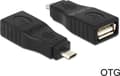 Miniatyrbild 3 av 3: DeLOCK USB Micro B (m) till USB-A (f) OTG-adapter - USB2.0 - upp till 1A / svart