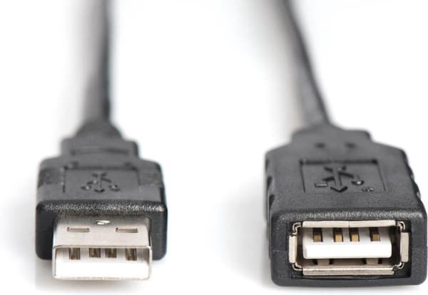 Digitus USB-kabel USB 2.0 USB-A-stik, USB-A-stik 15,00 m Sort Med USB, Med forlængerkabel