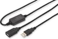 Miniatyrbillede 5 af 5: Digitus USB-kabel USB 2.0 USB-A-stik, USB-A-stik 15,00 m Sort Med USB, Med forlængerkabel