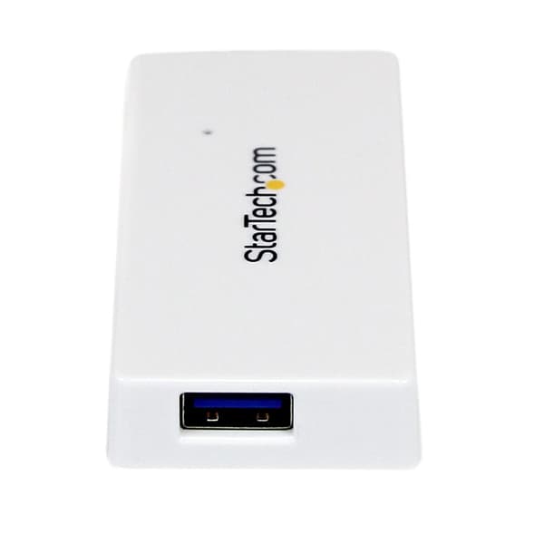Bærbar 4 Port Mini USB 3.0 Hub - Hvid